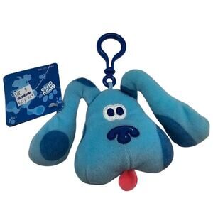 Vintage Blue’s Clues Blue puppy dog plush head Clip On toy 6" Viacom